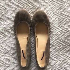 J. Crew gray suede flats, size 8